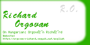 richard orgovan business card